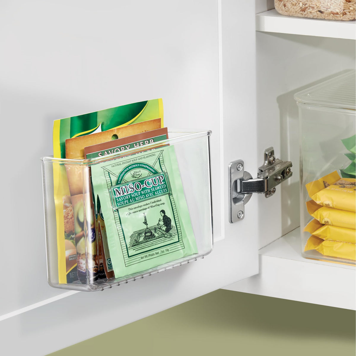 iDesign adhesive organizer bin cabinet door mount for damage-free hanging