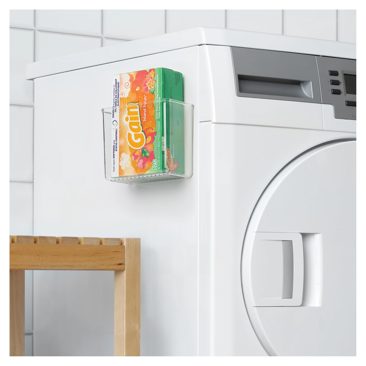 iDesign adhesive organizer bin close-up of durable, shatter-resistant plastic