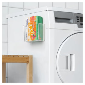 iDesign adhesive organizer bin close-up of durable, shatter-resistant plastic