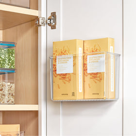 iDesign adhesive organizer bin kitchen counter edge storage for utensils