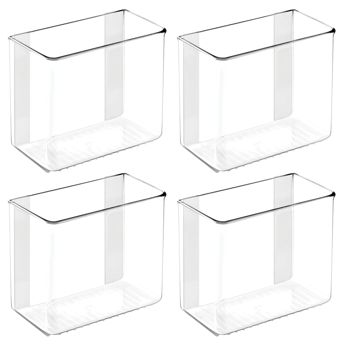 iDesign adhesive organizer bin four-bin set ready to install for versatile storage