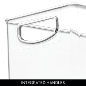 iDesign bin fits neatly inside deep drawers for towels and gadgets.