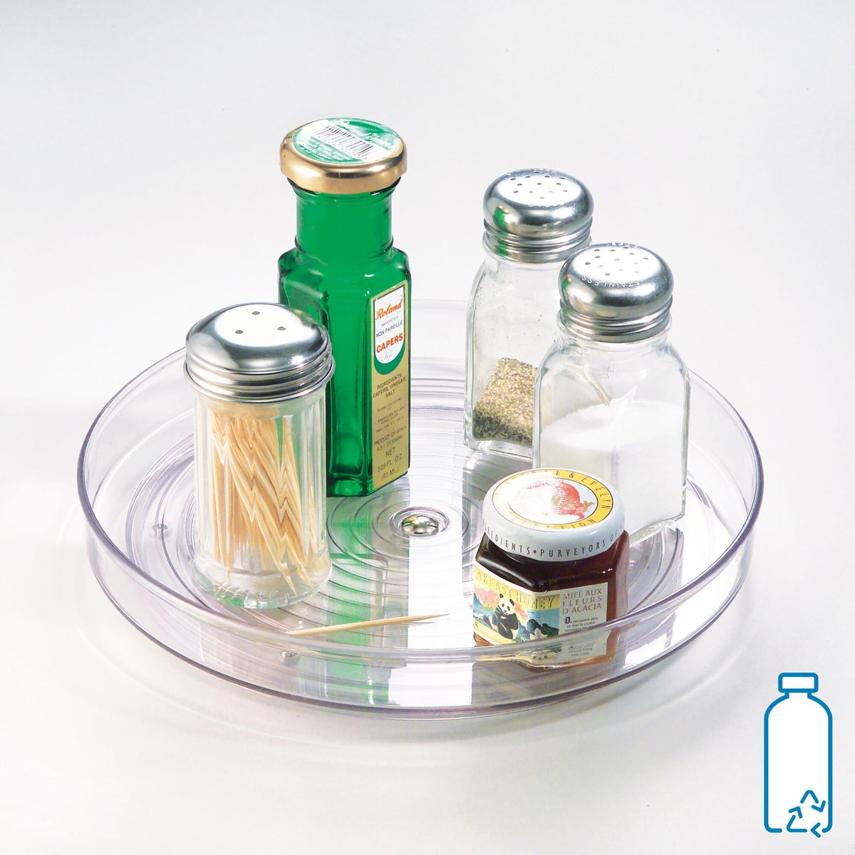 iDesign BPA-free plastic lazy Susan with smooth rotation for pantry picks