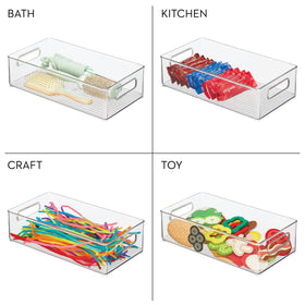 iDesign 2-pack storage bin optimizes refrigerator space efficiently.