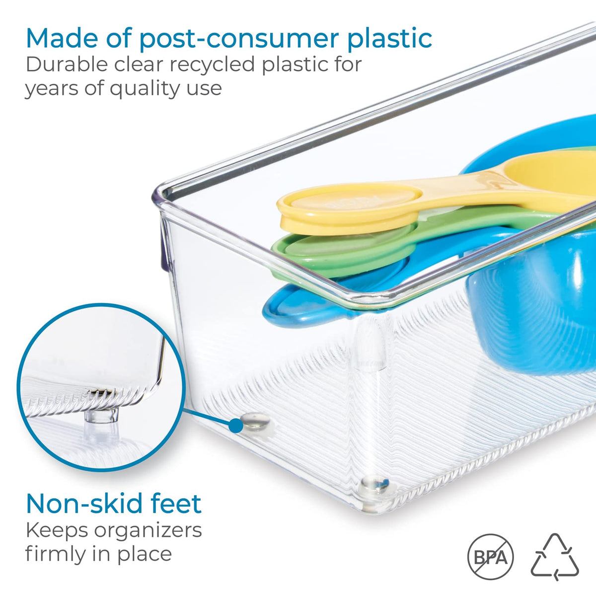 idesign BPA-free, shatter-resistant plastic offers durable, long-lasting organization.