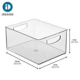 iDesign Bin with built-in handles enables easy transport and rearrangement.