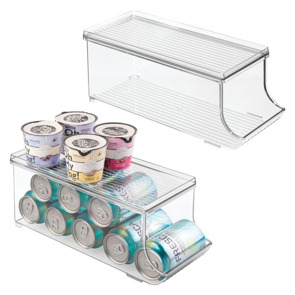 iDesign can organizer with lid front view for easy access to beverages.