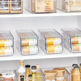 iDesign can organizer nine-can capacity keeps standard sodas neatly organized.