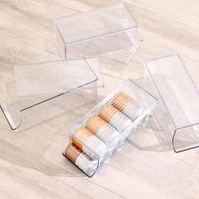 iDesign can organizer raised front edge to prevent spillover.