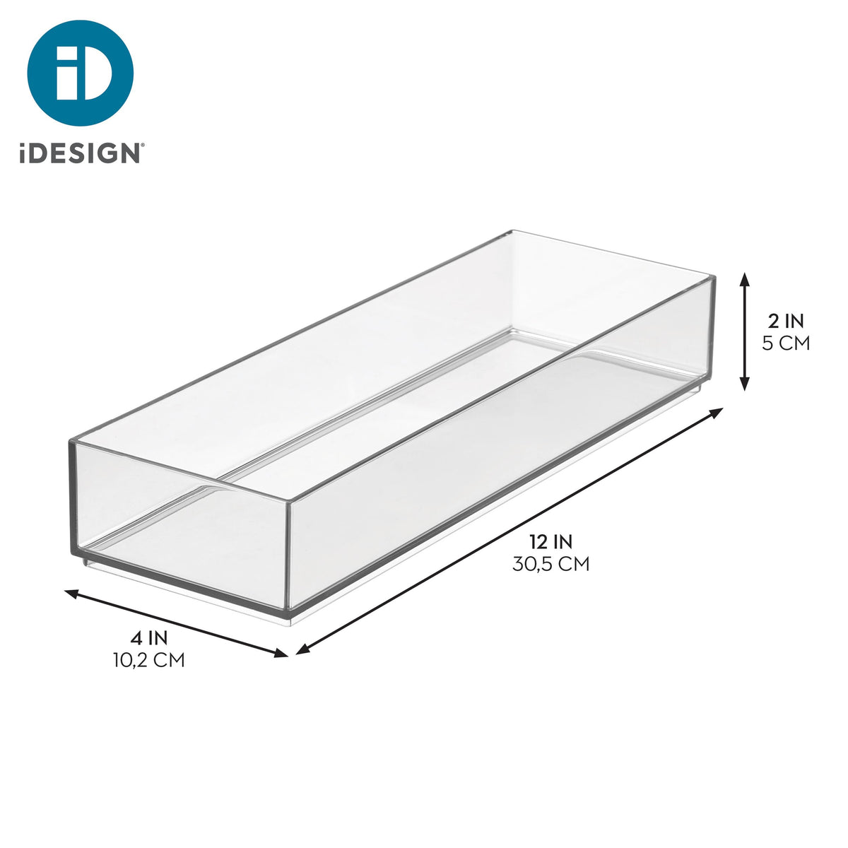 iDesign Clarity drawer organizer for kitchen gadgets creates a clutter-free workspace.