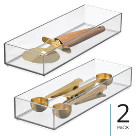 iDesign Clarity drawer organizer for spatulas offers easy access and a tidy countertop.