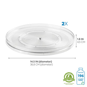 iDesign Linus two-pack turntables for extra cabinet storage.