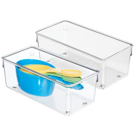 idesign drawer organizer clear 2-pack keeps kitchen and vanity drawers neat and accessible.