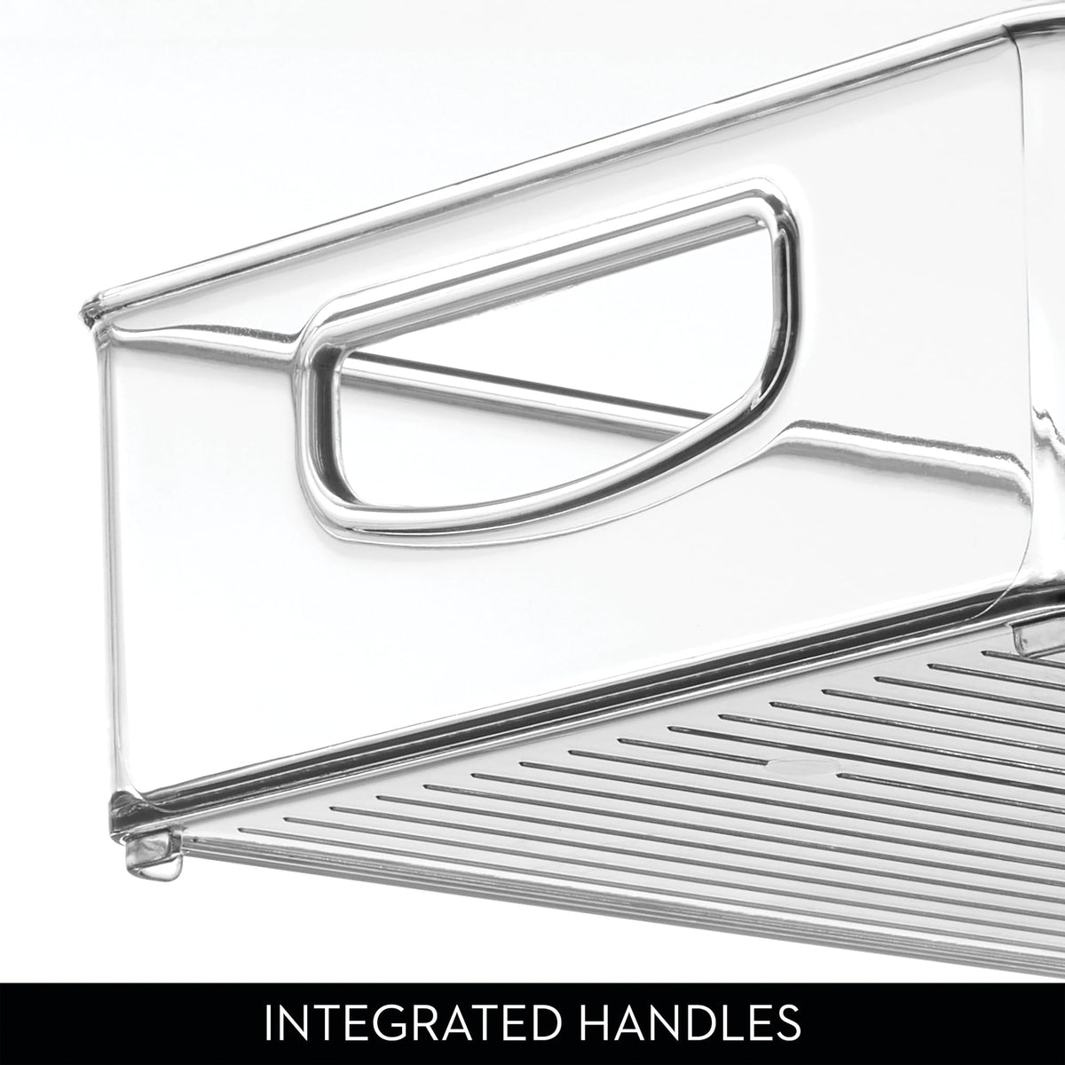 iDesign durable clear plastic bin supports versatile storage throughout the home.