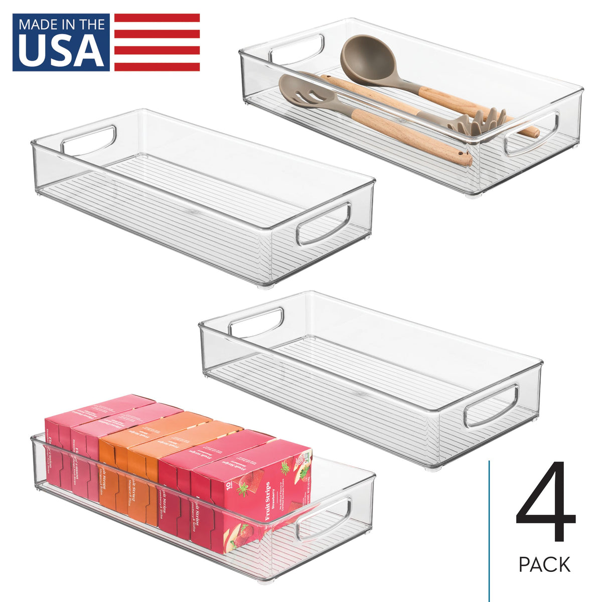 idesign extra-long pantry organizer bin fits more items and reduces clutter