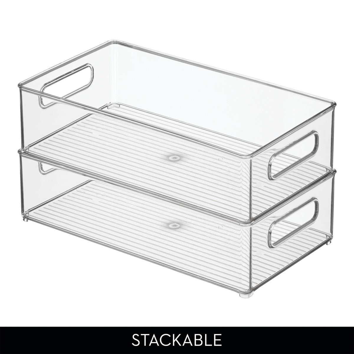 iDesign freezer storage bin helps keep bags and packets organized.