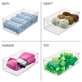 iDesign fridge shelf storage bin keeps bottles organized and easy to grab.