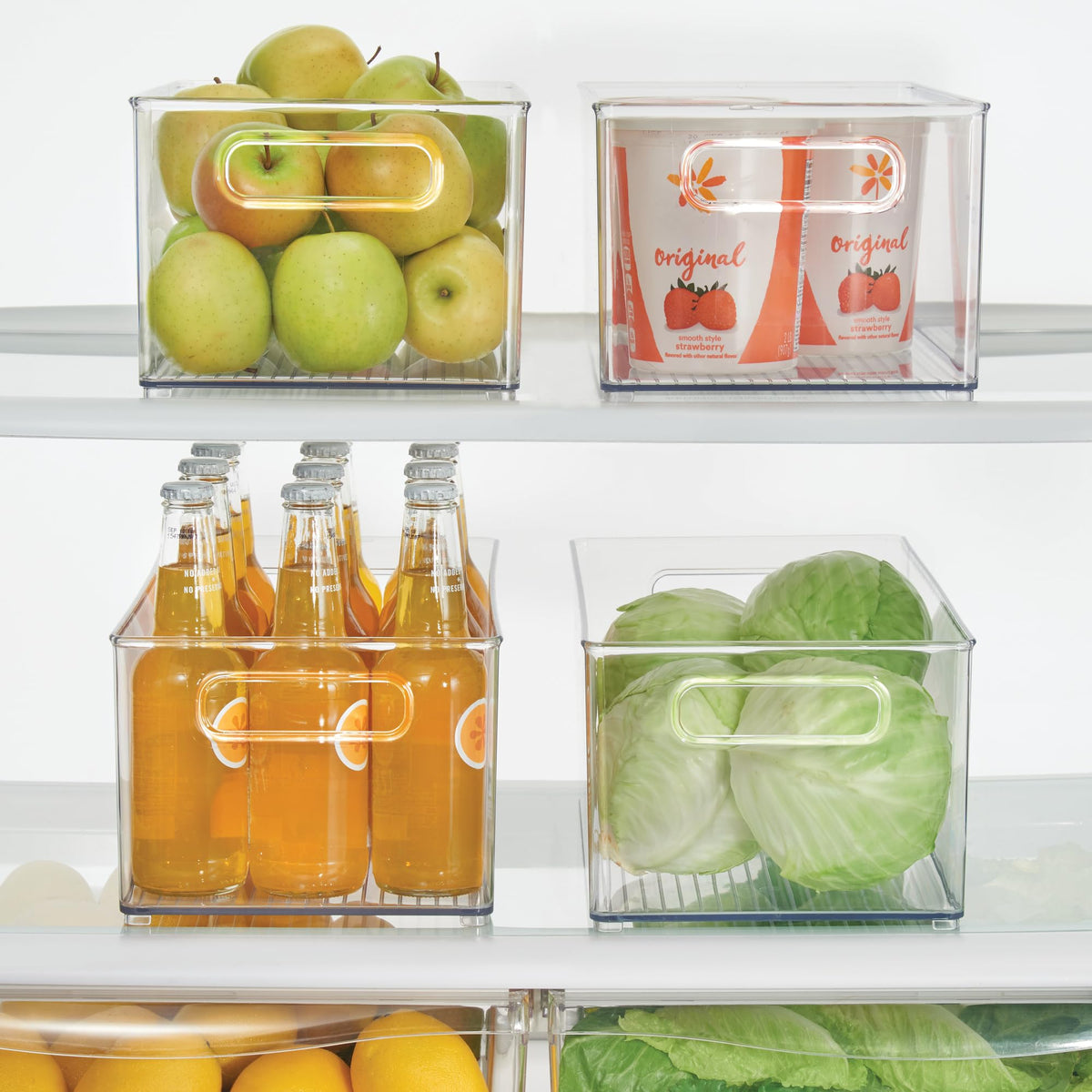 iDesign Binz fridge organization in action for produce and meats