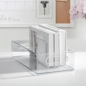 iDesign clear bin for quick visibility of stored foods.