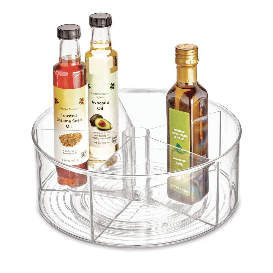 iDesign Linus 11.5-inch lazy Susan rotates smoothly for pantry access.