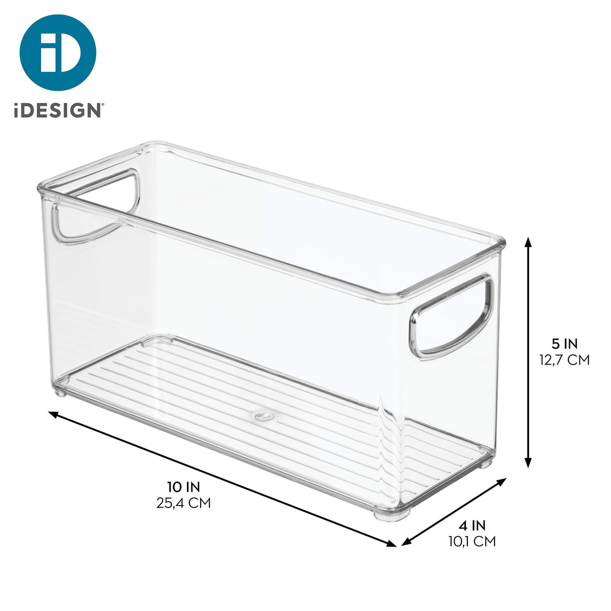 idesign Linus bins easy-grip handles portable throughout home.