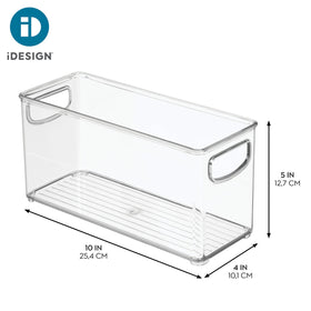 idesign Linus bins easy-grip handles portable throughout home.