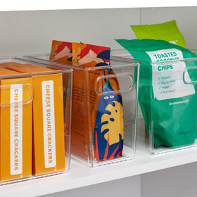 iDesign Linus Binz stores laundry items in a compact bin.
