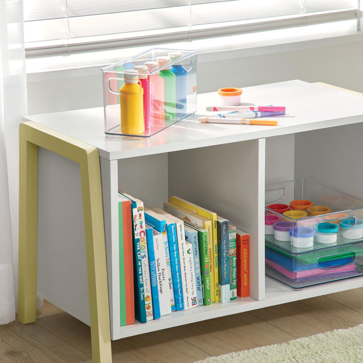 idesign Linus BPA-free plastic bin shatter-resistant and safe to use.
