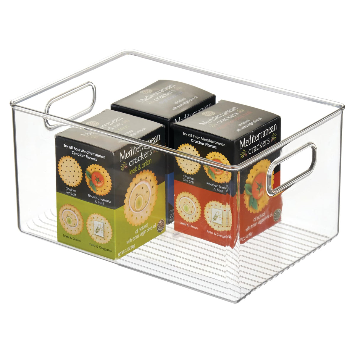 iDesign Linus pantry bin clear open-top for easy reach-in storage