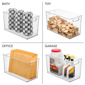 iDesign Linus pantry bin fridge organizer for clutter-free shelves.