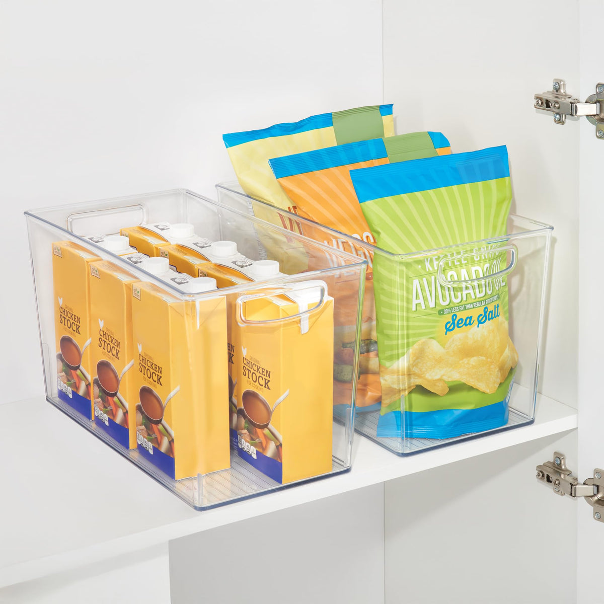 iDesign Linus pantry bin slender drawer fit for deep drawers.