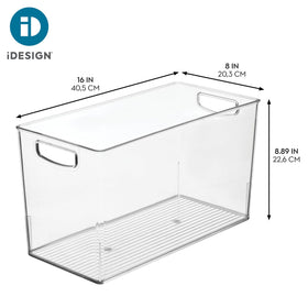 iDesign Linus pantry bin two handles easy carry.
