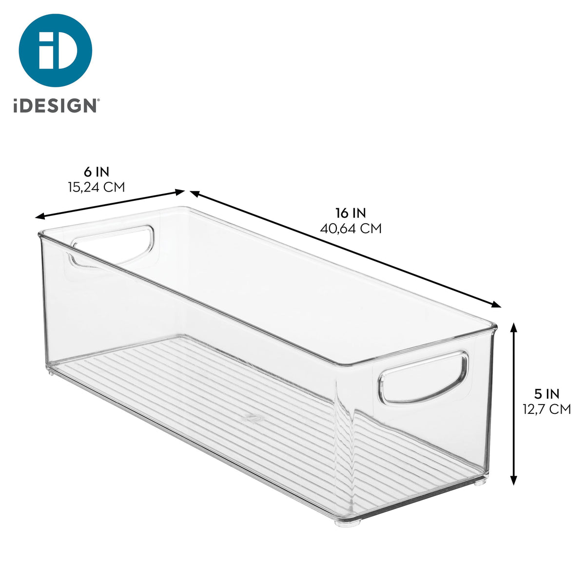 iDesign pantry bin inside drawer helps tidy linens or small gadgets