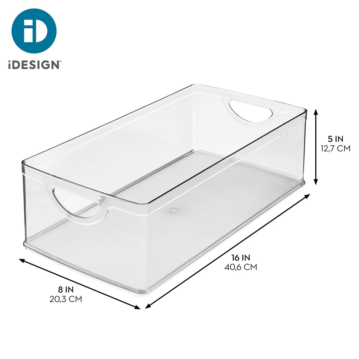 iDesign pantry storage bin two-pack helps maximize shelf space.
