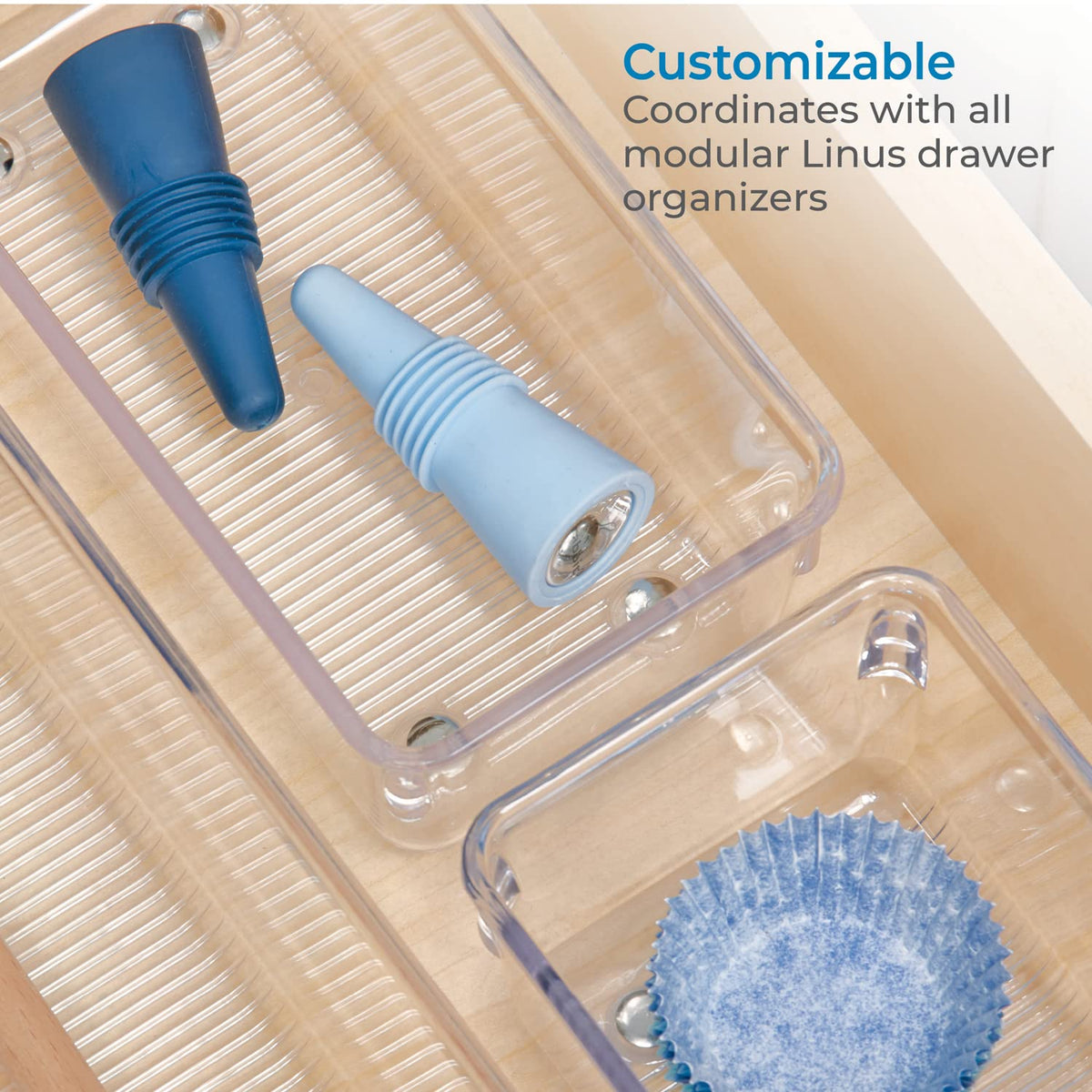 idesign raised feet prevent sliding when opening and closing drawers.