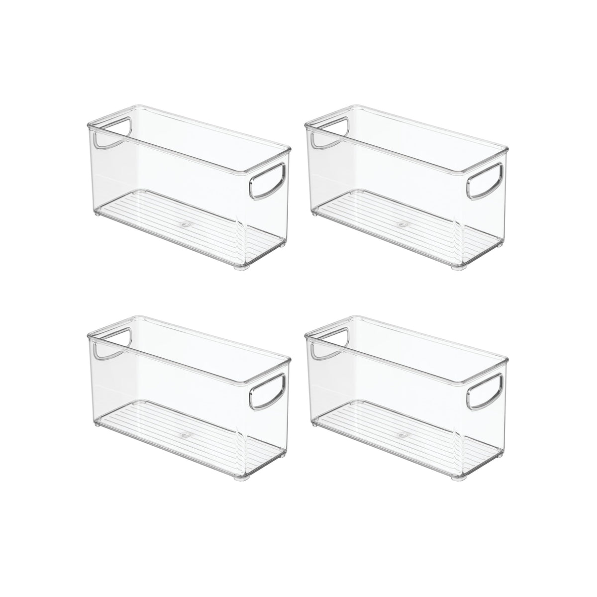 Idesign Slim clear bin laundry items sorted and easy to grab.
