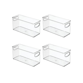 Idesign Slim clear bin laundry items sorted and easy to grab.