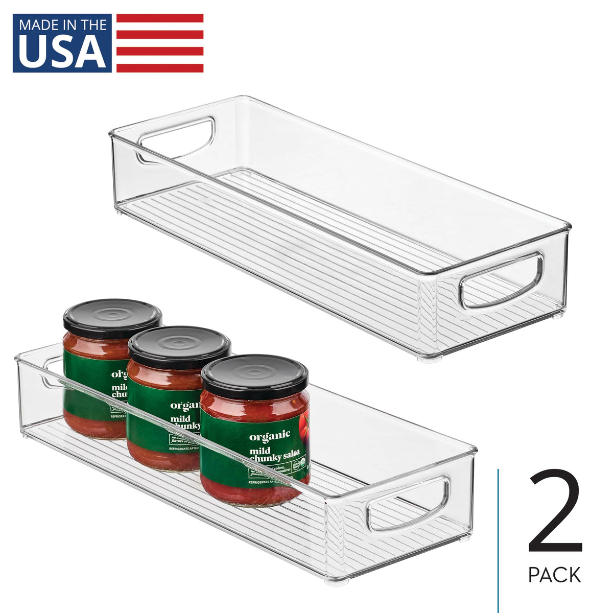 iDesign Slim extra-long bin clear front for visible organization