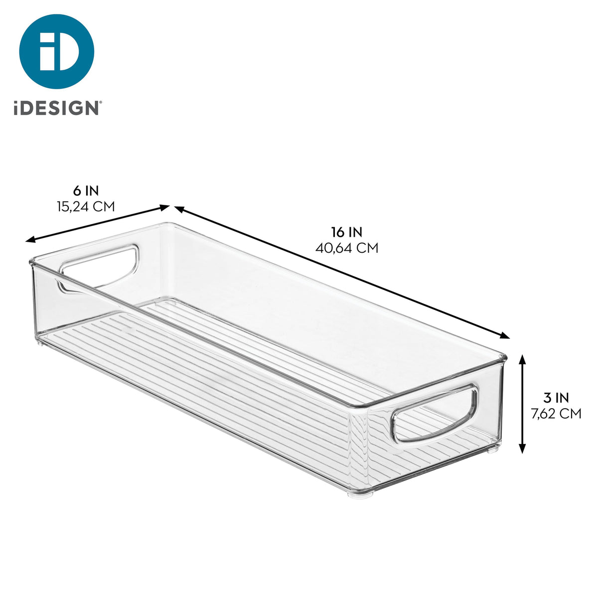 iDesign Slim extra-long bin in pantry for spices and snacks