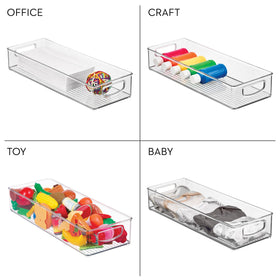 iDesign Slim extra-long bin two-pack for versatile storage