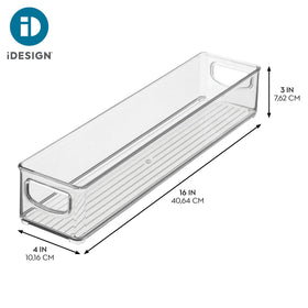 iDesign Slim storage bin spice and snack organization inside a cabinet