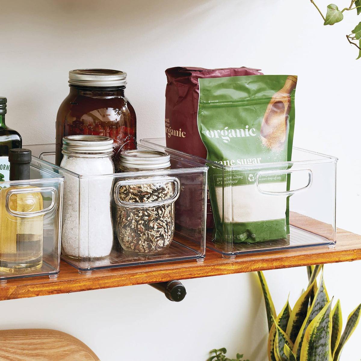 iDesign Snack and Condiment Bin helps pantry items stay tidy.