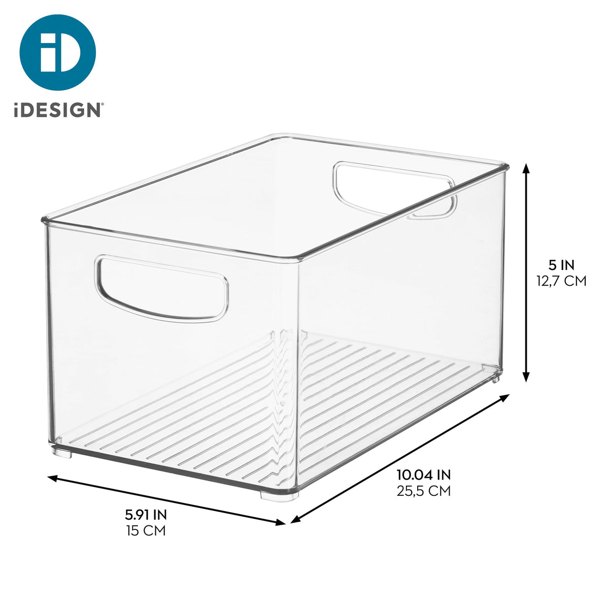 iDesign clear fridge shelf view helps visibility of produce and snacks