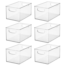 iDesign office essentials bin tidies desk supplies efficiently