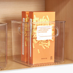 iDesign stackable bin easily multiplies for closet or laundry organization.