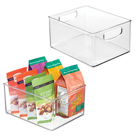 iDesign Stackable Bin enhances kitchen organization with clear visibility of contents.