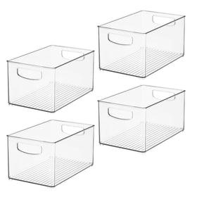 iDesign Stackable Bin supports multi-purpose storage across kitchen, bathroom, and office