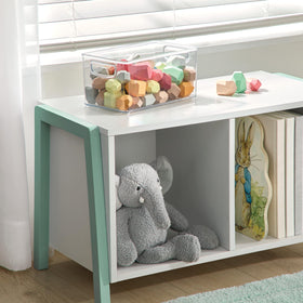 idesign Stackable Clear Bin Bathroom organizes toiletries with quick access.