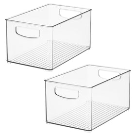 idesign Stackable Clear Bin Storage adapts to many rooms.