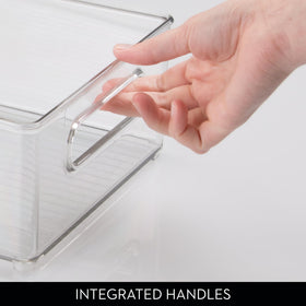 iDesign BPA-free recycled plastic bin combines durability with transparency.